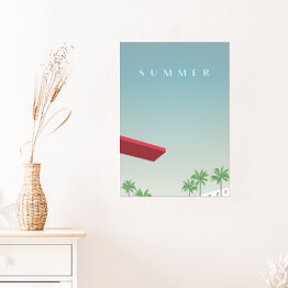 Plakat samoprzylepny Ilustracja z palmami i błękitnym niebem