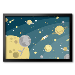 Obraz w ramie Dziecięca ilustracja Kosmosu