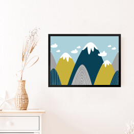 Obraz w ramie Góry - kolorowa ilustracja