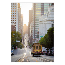 Plakat samoprzylepny Zabytkowy tramwaj w San Francisco