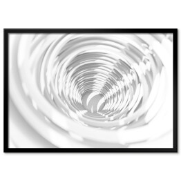 Plakat w ramie Biało szary tunel 3D