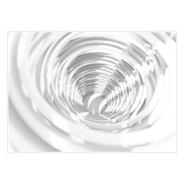 Plakat samoprzylepny Biało szary tunel 3D