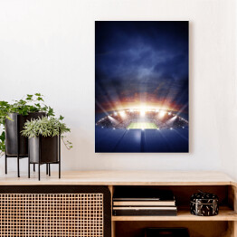 Obraz na płótnie Oświetlony stadion pod granatowym niebem