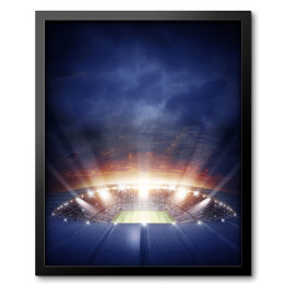 Obraz w ramie Oświetlony stadion pod granatowym niebem