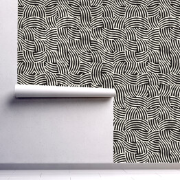 Tapeta samoprzylepna w rolce Ręcznie rysowane paski bezszwowe wzór z kafelkami pędzla. Abstrakcyjna tekstura freehand do druku