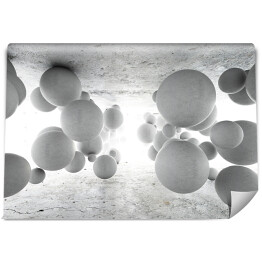 Fototapeta winylowa zmywalna Betonowe kule geometryczne 3D