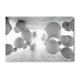 Obraz na płótnie Betonowe kule geometryczne 3D