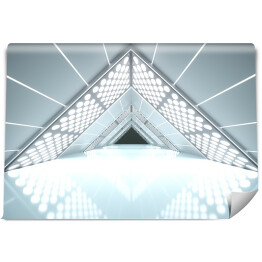 Fototapeta winylowa zmywalna Symetryczny trójkątny korytarz 3D