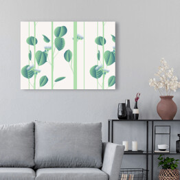 Obraz na płótnie Delikatne zielone liście na jasnozielonych łodygach