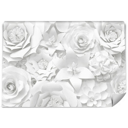 Fototapeta winylowa zmywalna Białe papierowe kwiaty