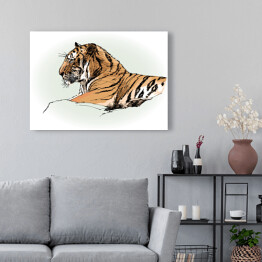 Obraz na płótnie Tygrys w dżungli - rysunek