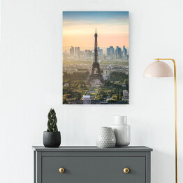 Obraz na płótnie Wieża Eiffla z Paryżem w tle