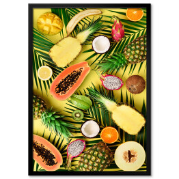Plakat w ramie Otwarta kompozycja z tropikalnymi owocami