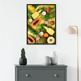 Plakat w ramie Otwarta kompozycja z tropikalnymi owocami