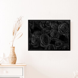 Obraz w ramie Stylowe czarne róże