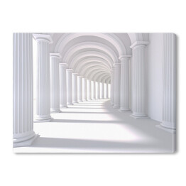 Obraz na płótnie Długi korytarz z dekoracyjnymi kolumnami 3D