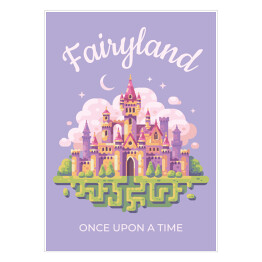 Ilustracja z napisem - "Fairyland. Once upon a time"