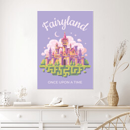 Plakat Ilustracja z napisem - "Fairyland. Once upon a time"