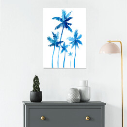 Plakat samoprzylepny Błękitne palmy