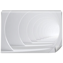 Fototapeta Biały długi okrągły tunel 3D