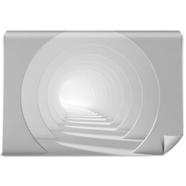 Fototapeta Pusty biały tunel, abstrakcyjne wnętrze 3d
