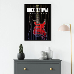 Plakat w ramie Rock Festival - gitara