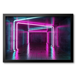 Obraz w ramie Abstrakcyjny neonowy pookój