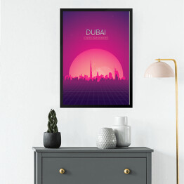 Obraz w ramie Podróżnicza ilustracja - Dubaj