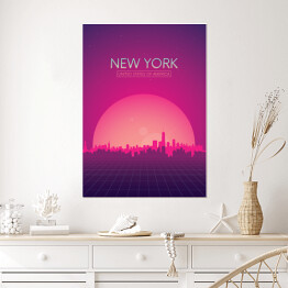 Plakat samoprzylepny Podróżnicza ilustracja - Nowy Jork