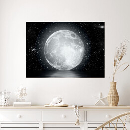 Plakat samoprzylepny Księżyc wśród gwiazd