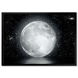 Plakat w ramie Księżyc wśród gwiazd