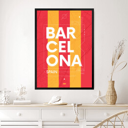 Obraz w ramie Typografia - Barcelona