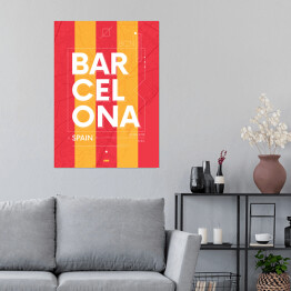 Plakat samoprzylepny Typografia - Barcelona