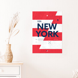 Plakat samoprzylepny Typografia - Nowy Jork