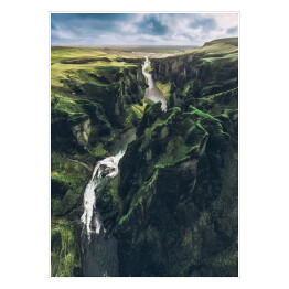 Plakat Horyzont i zielone wzgórza, Islandia