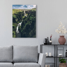 Obraz na płótnie Horyzont i zielone wzgórza, Islandia