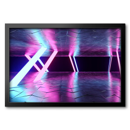 Obraz w ramie Neonowe światła laserowe