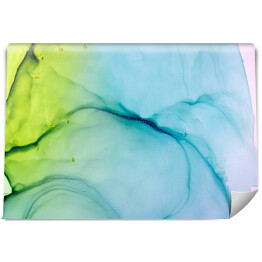 Fototapeta winylowa zmywalna Atrament w odcieniach zieleni i błękitu rozpuszczający się w płynie