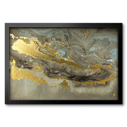 Obraz w ramie Chropowata brązowo złota ściana