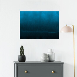 Plakat Akwarela w ciemnych odcieniach koloru niebieskiego