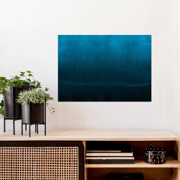 Plakat samoprzylepny Akwarela w ciemnych odcieniach koloru niebieskiego