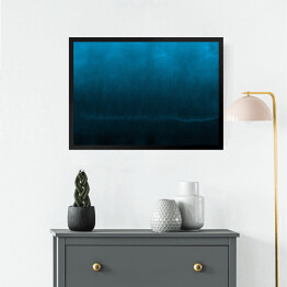 Obraz w ramie Akwarela w ciemnych odcieniach koloru niebieskiego