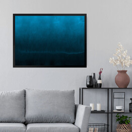 Obraz w ramie Akwarela w ciemnych odcieniach koloru niebieskiego