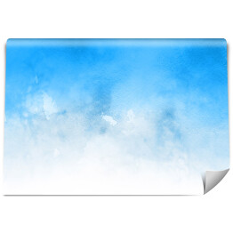 Fototapeta samoprzylepna Błękitna akwarela z białymi elementami