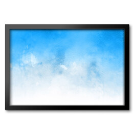 Obraz w ramie Błękitna akwarela z białymi elementami
