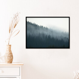 Plakat w ramie Tajemniczy kanadyjski las we mgle