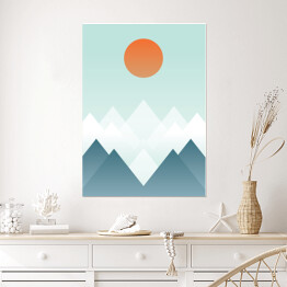 Plakat samoprzylepny Słońce nad górami - pocztówka z wakacji