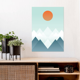 Plakat Słońce nad górami - pocztówka z wakacji