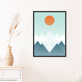 Plakat w ramie Słońce nad górami - pocztówka z wakacji