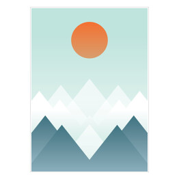 Plakat samoprzylepny Słońce nad górami - pocztówka z wakacji